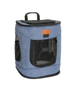 Animal transport bag, Camon, 34 x 30 x 42 cm, 6 kg, textile with nets, blue color