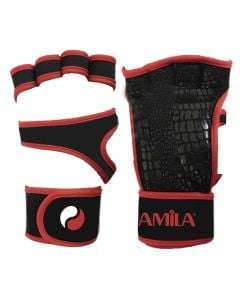 Open glove for the gym, Amila, size L, color black and red