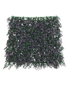 Fence with artificial leaves, Giardino Verde, Buxus, 50 x 50 cm, 550 g, 324 leaves, purple color