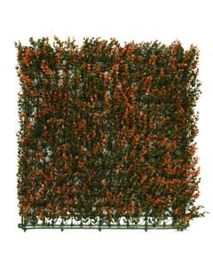 Fence with artificial leaves, Giardino Verde, Buxus, 50 x 50 cm, 550 g, 324 leaves, orange color