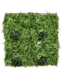 Gardh me gjethe artificiale, Giardino Verde, Roma, Dense Fern, 100 x 100 cm, 2.95 kg, 1516 gjethe, ngjyra jshile me te bardhe