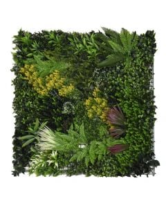 Artificial leaf fence, Giardino Verde, Rome, Colorful Jungle, 100 x 100 cm, 3.1 kg, 1071 leaves, color green with shades