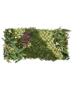 Gardh me gjethe artificiale, Giardino Verde, Venice, White Blossom, 50 x 100 cm, 1.74 kg, 648 gjethe, ngjyra jeshile me nuanca