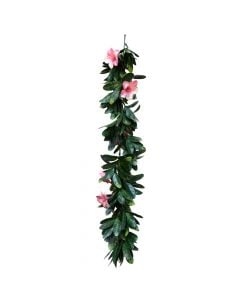 Branch with artificial leaves, Giardino Verde, Azalea, 60-75 cm, 110 g, 32 leaves, green with pink