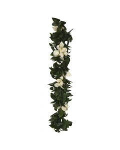 Branch with artificial leaves, Giardino Verde, Gardenia, 60-75 cm, 130 g, 46 leaves, green and white