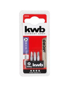 Screwdriver bit, KWB, triwing, 0, 1, 2