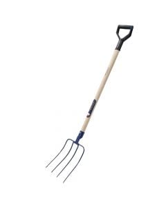 Gardening fork, Big, 23 x 130 cm, 4 tines, metal head, wooden tail