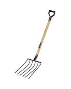 Gardening fork, Big, 23 x 130 cm, 5 tines, metal head, wooden tail