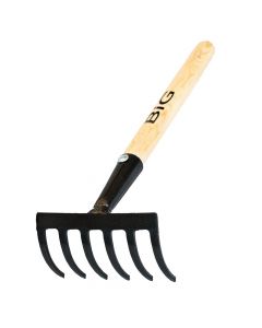 Gardening tool, Big, 11 x 33 cm, 6 teeth, metal head, wooden handle
