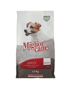 Professional dog food, Migliorcane, 1.5 kg, Adult, with beef