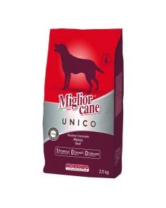 Professional dog food, Migliorcane, 2.5 kg, Unico, with beef