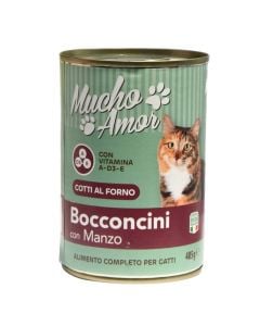 Cat food, MUCHOAMOR, 405 g, with beef