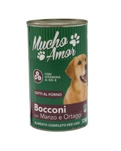 Dog food, MUCHOAMOR, 1250 g, canned, beef