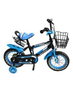 Biciklete per femije, 12", Rambo, ngjyra blu me te bardhe