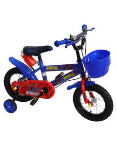 Biciklete per femije, 12", Spiderman, ngjyra blu me te kuqe