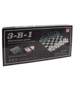 Chess board 3 in 1, Large, 46x46 cm, plastic material