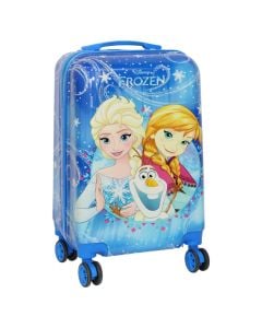 Children's travel suitcase, Frozen, polypropylene, 20", W25 x D33 x H55 cm, blue color, with design