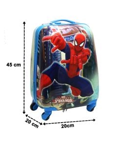 Valixhe udhëtimi për fëmijë, Spiderman, polipropilen, 16", W20 x D20 x H45 cm, ngjyra blu, me dizenjo