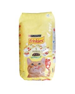 Ushqim per mace,  Friskies, me mish pule, vici dhe perime, 20 kg