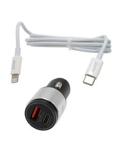 Car charger+cable, Auris, ARS-CR09, 12 V, 45 W, Type C-Iphone