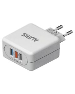 Kokë karikuesi, Auris, CH27, 30W, 3 hyrje USB, ngjyrë e bardhë