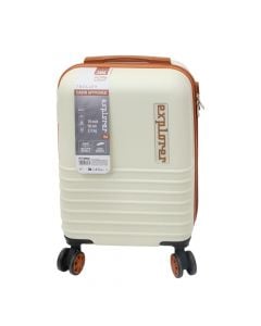 Travel suitcase, Exlporer, 34 x 22 x 53 cm, ABS, cream color