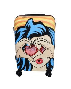 Travel suitcase, Pop Art, 43 x 25 x 68 cm, ABS, pop art design / black