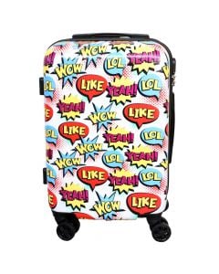 Travel suitcase, Pop Art, 38 x 22 x 58 cm, ABS, pop art design/black