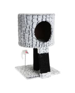Cat scratching post and seat, Cats Collection, 30x30xH40 cm, tree shape, gray and black