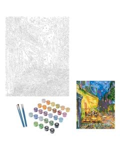 Set për ngjyrosje, Seurat, "Café Terrace in the Evening", 40x50 cm, paint by number