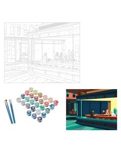 Set për ngjyrosje, Seurat, "Nighthawks", 40x50 cm, paint by number