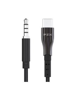 Fishë AUX, PZX, 1503, AUX-Type-C, 3.5 mm, 100 cm, ngjyrë e zezë