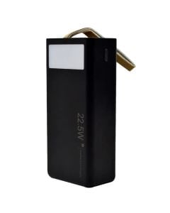 Powerbank, WUW, 30000mAh, 22.5 W, porta Type-C dhe USB, ngjyrë e zezë