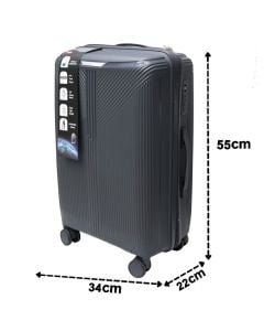 Travel suitcase, polypropylene, 20", W34 x D22 x H55 cm, dark gray
