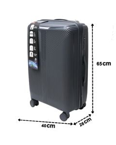 Travel suitcase, polypropylene, 24", W40 x D26 x H65 cm, dark gray