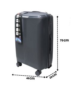Travel suitcase, polypropylene, 28", W46 x D29 x H70 cm, dark gray