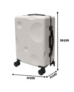 Travel suitcase, polycarbonate & ABS, 20", W35 x D23 x H55 cm, white