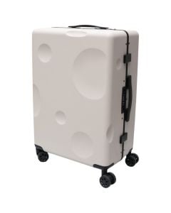 Travel suitcase, polycarbonate & ABS, 24", white color