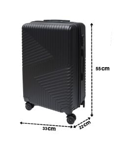 Travel suitcase, ABS, 20", W33 x D22 x H55 cm, black