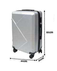 Travel suitcase, ABS, 24", W40 x D26 x H65 cm, light gray