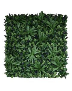 Gardh me gjethe artificiale, Giardino Verde, Lucky Blossom, 100x100 cm, 2600 gr/m², 1130 gjethe/m², ngjyra jeshile me nuanca vjollce