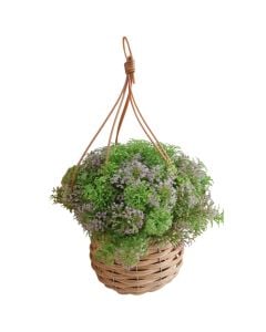 Shporte me lule artificiale, Giardino Verde, Houttuynia Cordata, 32x23cm, 0.21 kg, 76 gjethe