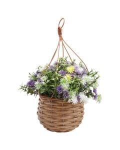 Shporte me lule artificiale, Giardino Verde, Rosemary+Dandelion, 32x23cm, 0.21 kg, 76 gjethe