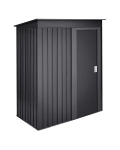 Storage shed, Hede Dark, 86 x 162 x 181 cm, 1.39 m², galvanized steel, for garden, gray color