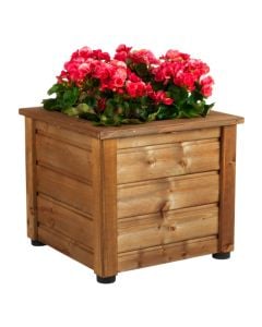 Vazo lulesh, KVADRANT 45, 43x43xH38 cm, dru, ngjyre geshtenje