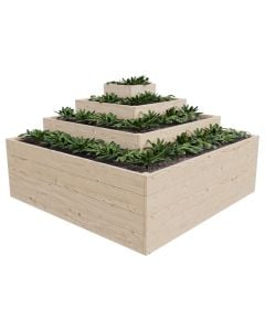 Vazo lulesh, Raised bed BASIC - CORNER, 120x120xH70 cm, dru, ngjyre natyrale