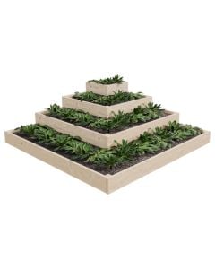 Vazo lulesh, Raised bed BASIC - CORNER low, 120x120xH40 cm, dru, ngjyre natyrale