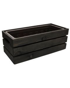 Vazo lulesh, Flower box BOX 40, 42x19xH17 cm, dru, ngjyre antracit