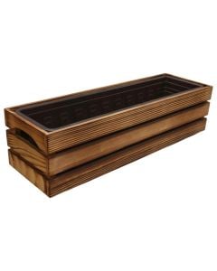 Vazo lulesh, Flower box BOX 60, 61x19xH17 cm, dru, ngjyre e djegur
