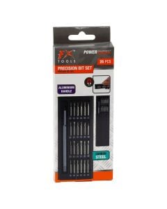 24-in-1 screwdriver set Fx tools, Includes PH, Torx, Hexagonal, Y and U tips.